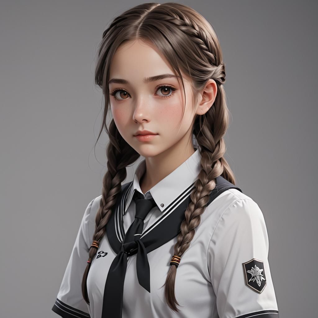 3D Anime Art of a Russian Schoolgirl