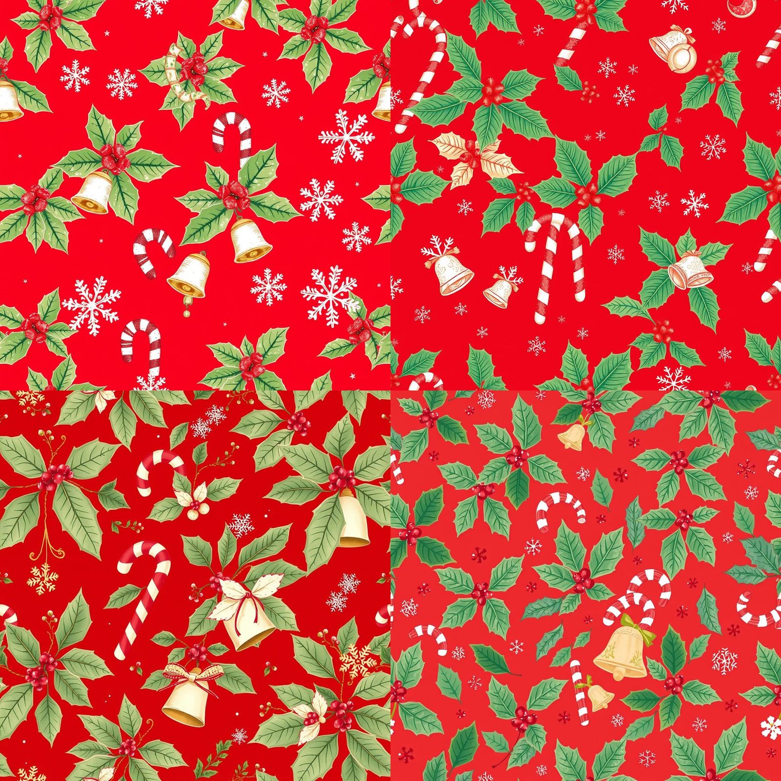Vintage-Inspired Christmas Wrapping Paper in Red and Green