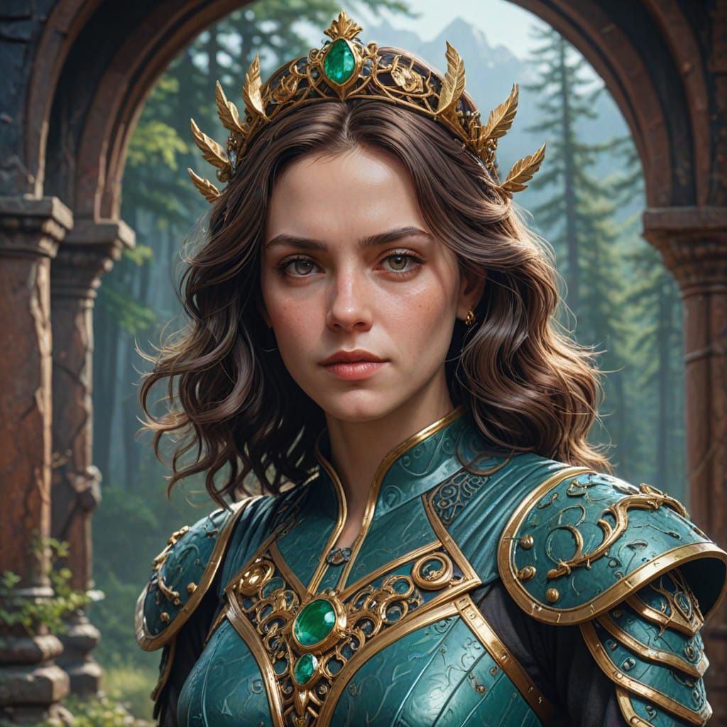 Gentle Fantasy Queen in Regal Attire