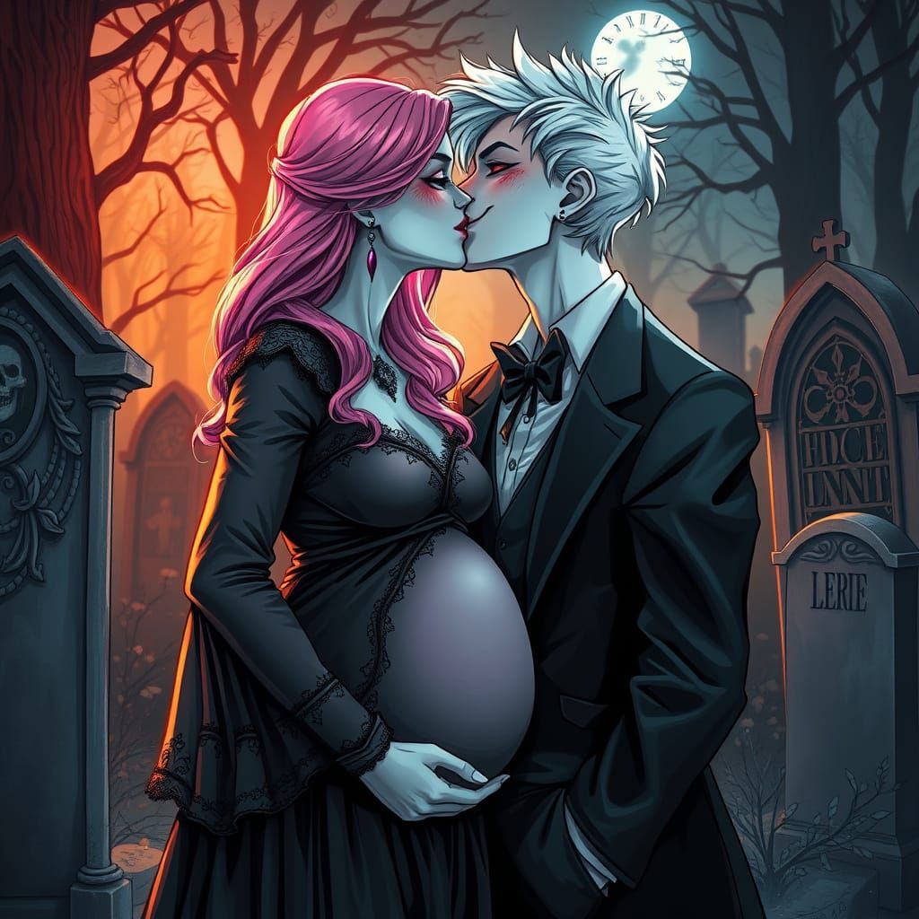 Gothic Love in a Cemetery