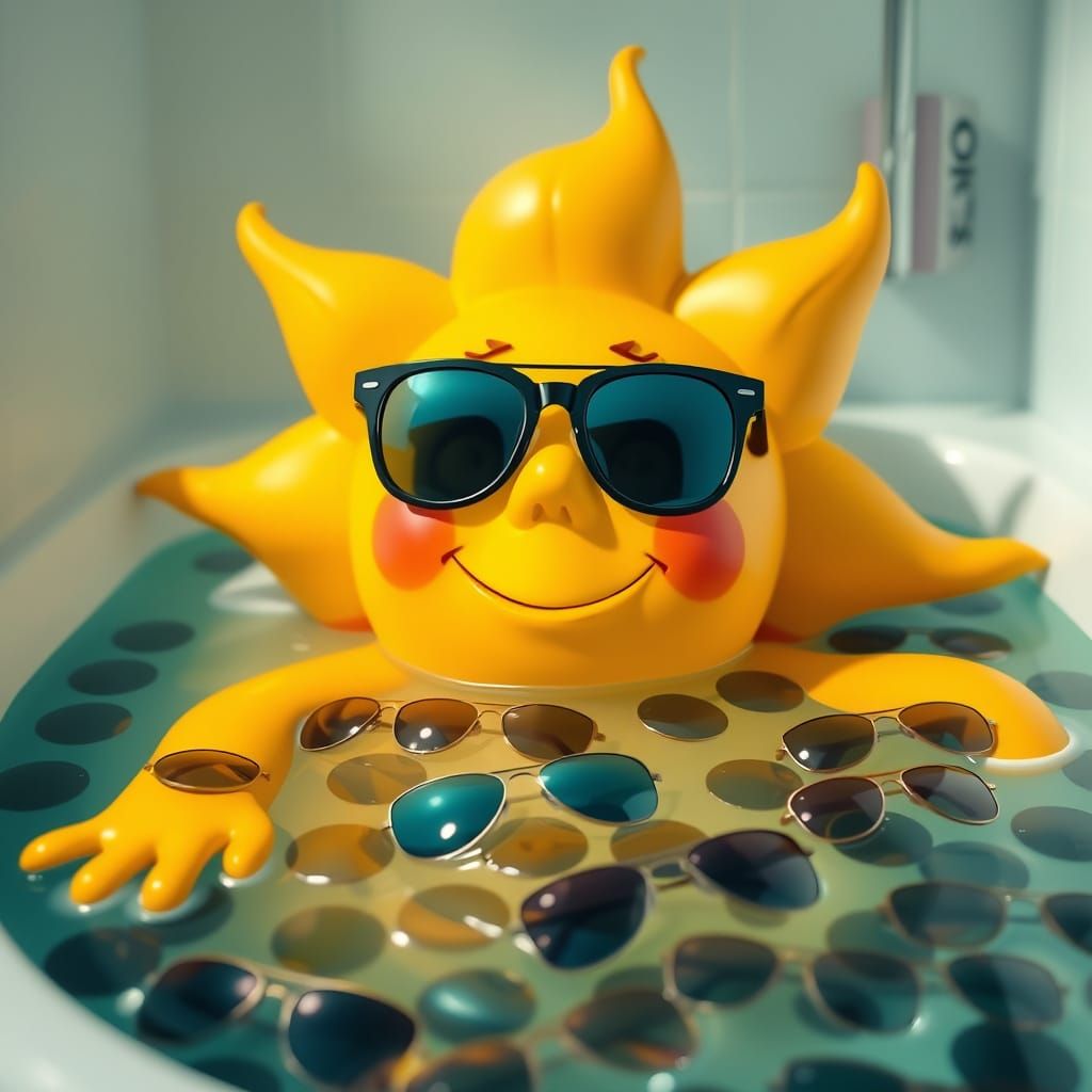 Sun Wears Shades and Splashes in a Sea of Sunglasses