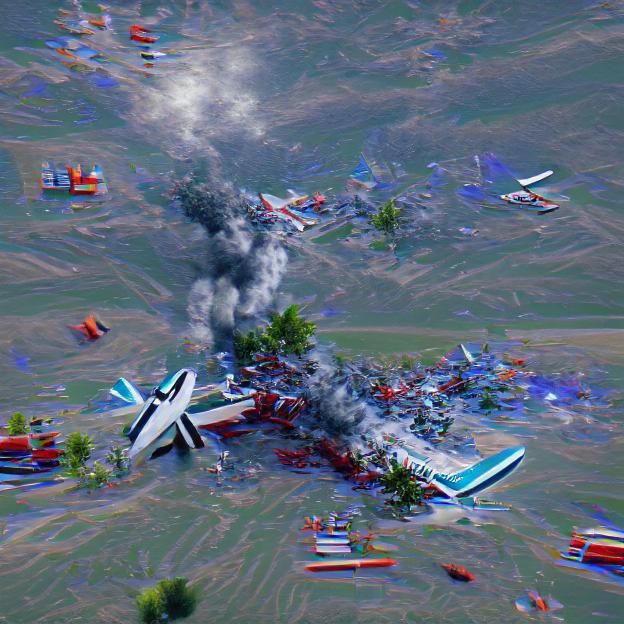 Aftermath of a Plane Crash Scene