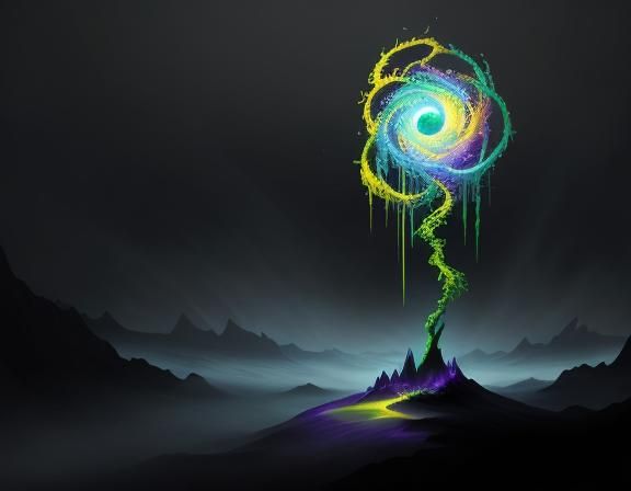 Surreal Glowing Doorway in a Fantasy Landscape