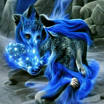 Blue Magic Wolf Image