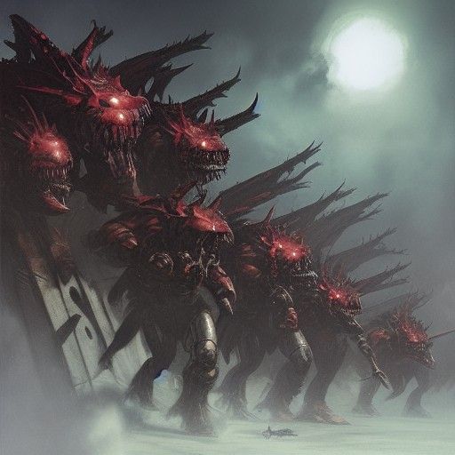 Armored Orks vs Tyranids in Grim Warhammer Battle