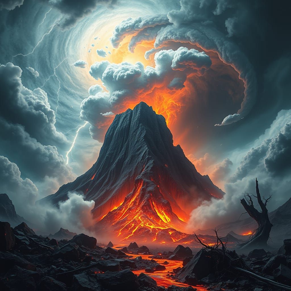 Cataclysmic Convergence in Hyperrealistic Style