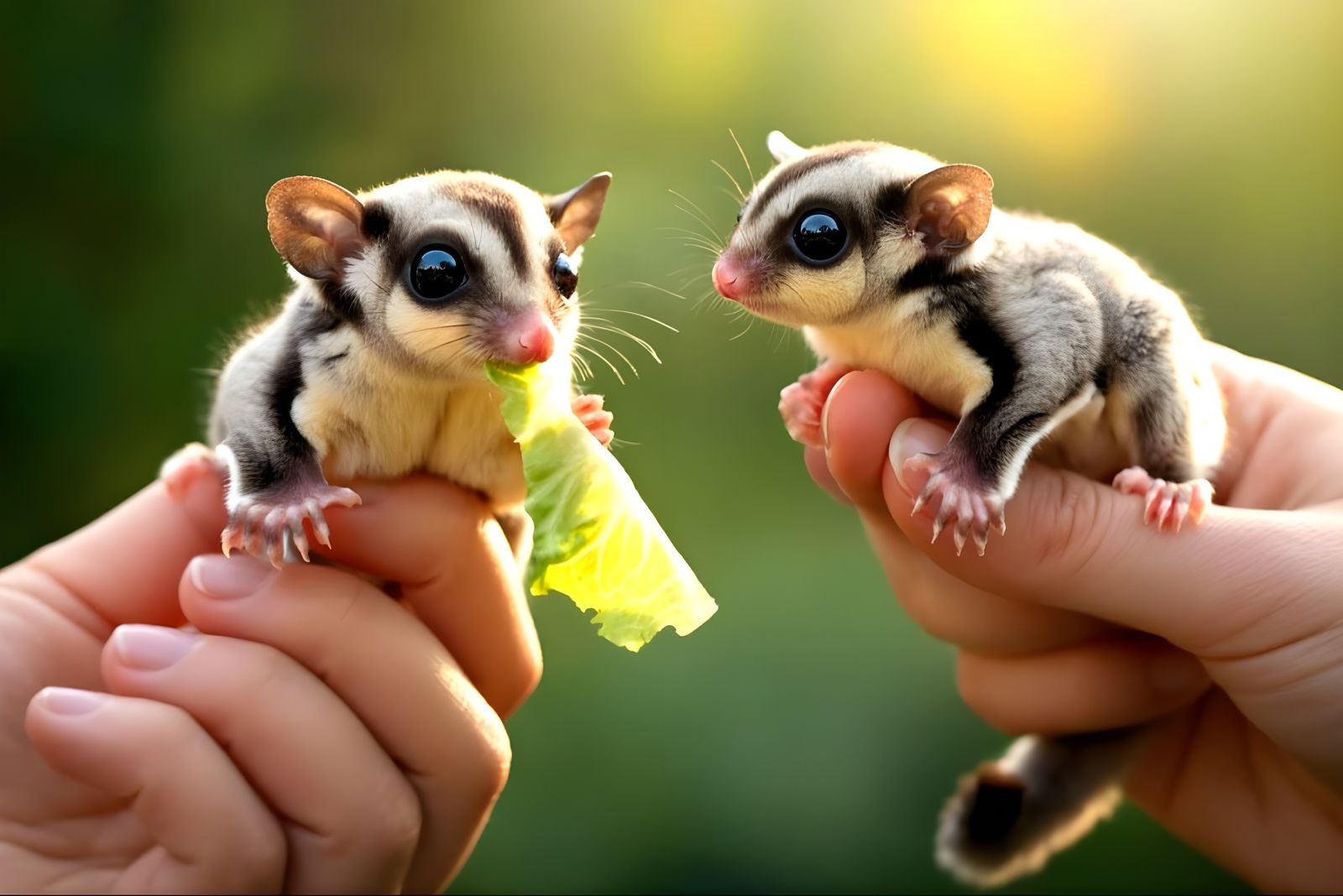 Sugar Gliders Bask in Gentle Care