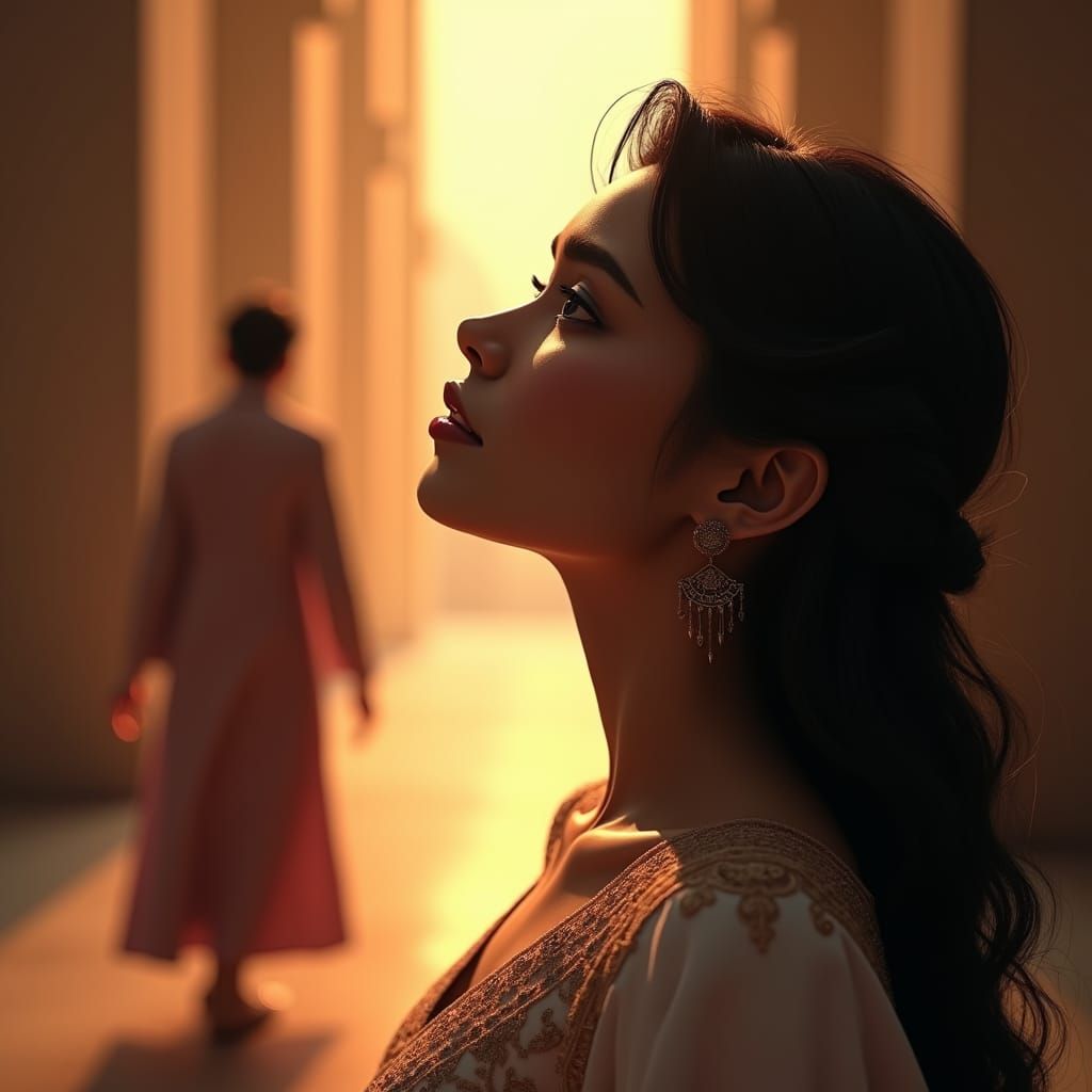 Woman's Loving Gaze: Fantasy Concept Art