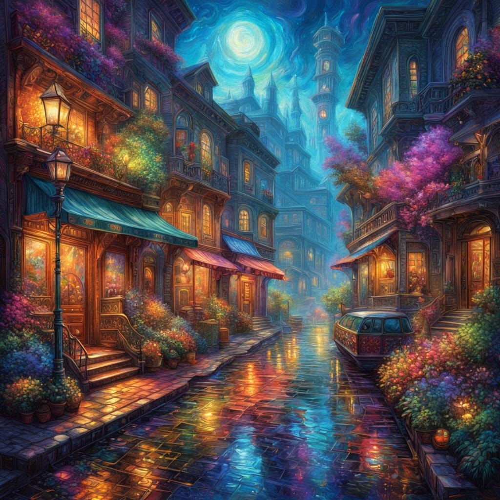 Decadent Chocolate Dessert in Cosmic Abstract Style