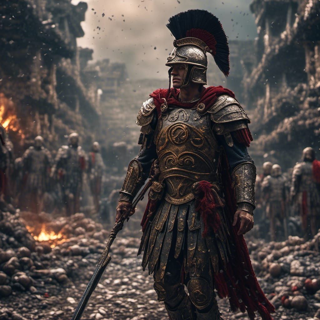 Ash Roman Soldier: Epic Digital Matte Painting
