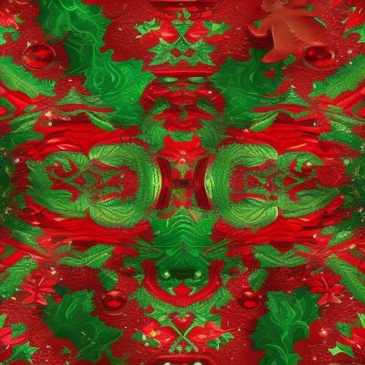 Festive Christmas Wallpaper Pattern in Detailed Matte Style