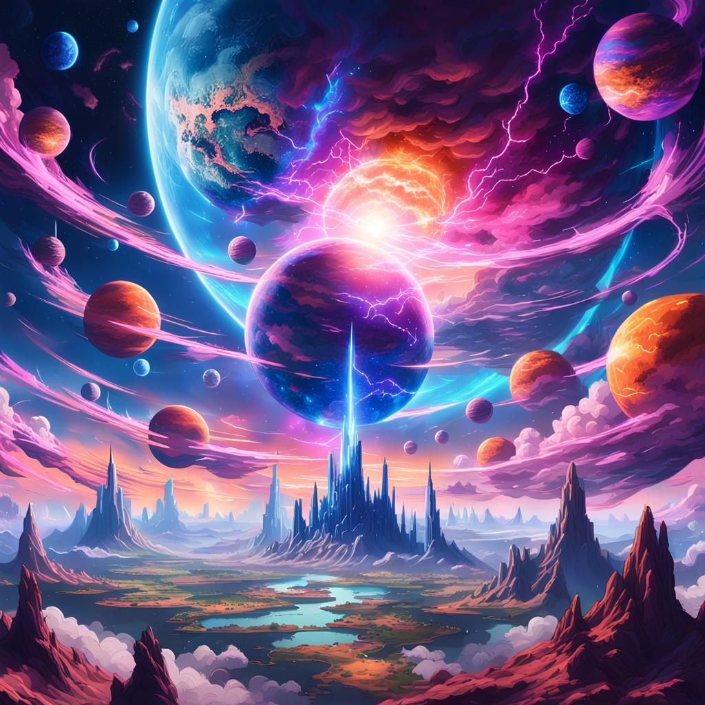 Dragon Ball World Concept Art in Space