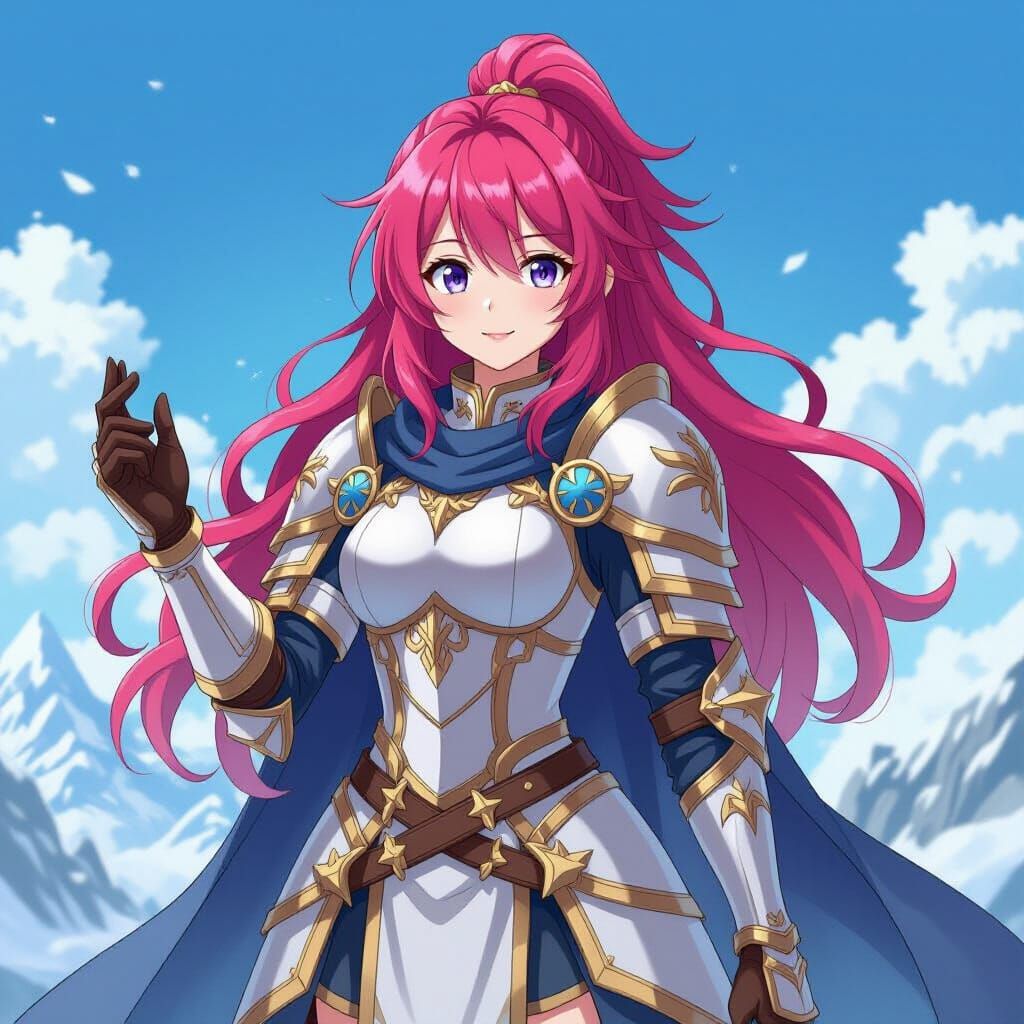 Anime Female Paladin Illustration