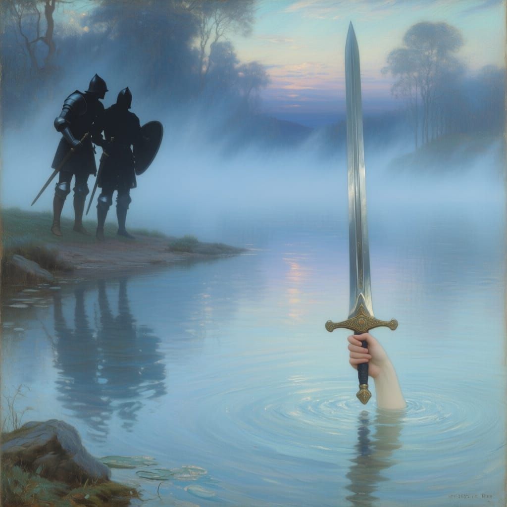 Mystical Hand Rises From Lake With Sword