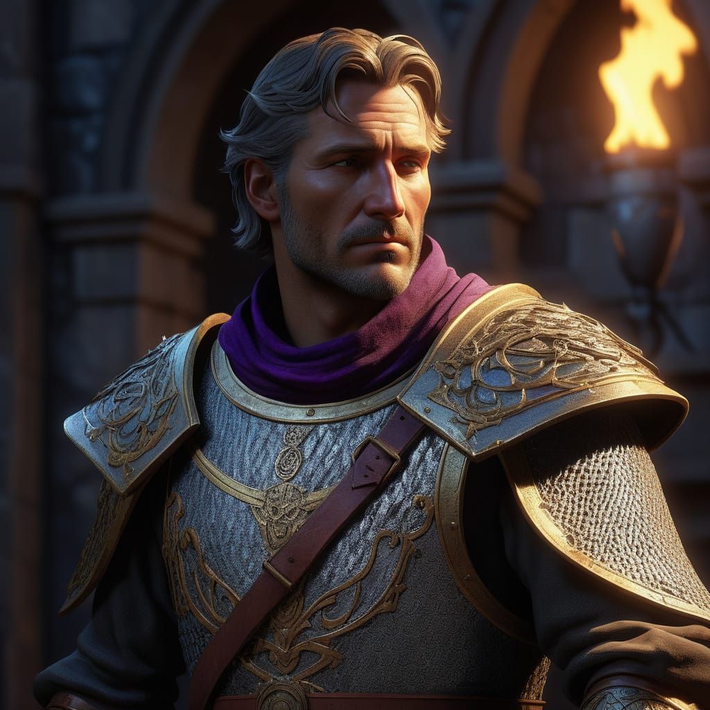 Young Knight in Dark Fantasy Style Concept Art