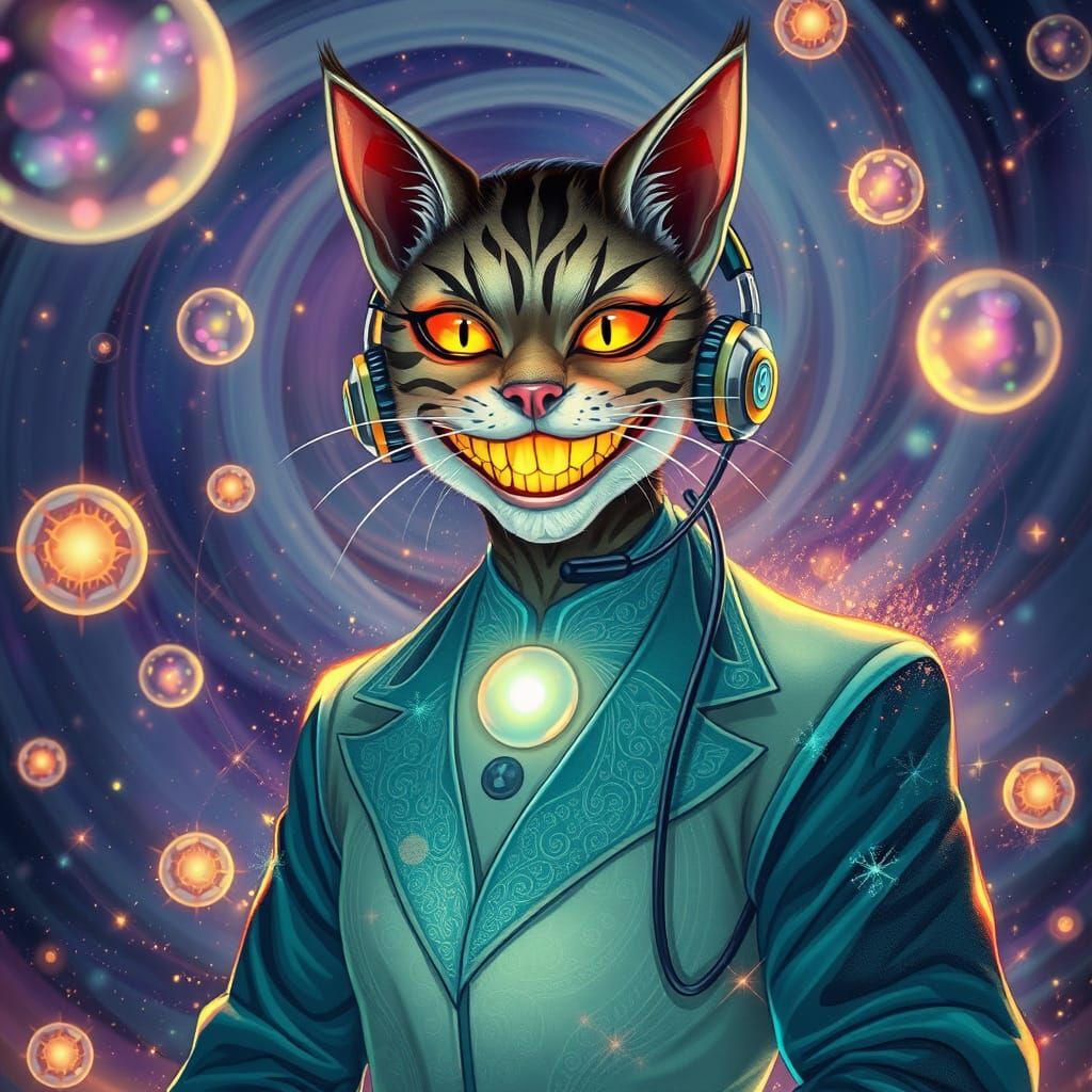 Mysterious Customer Service Oracle in Cosmic, Dreamlike Aest...