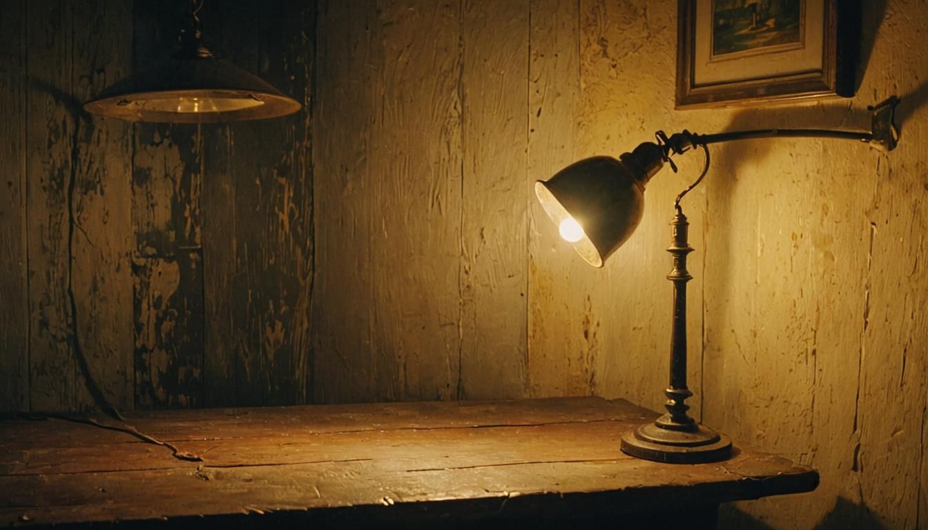 Atmospheric Lamp in Gouache Style, Cinematic Still