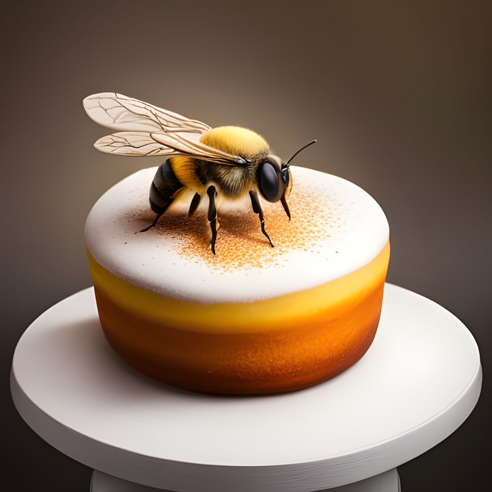 Hyperrealistic Bee Cake Concept Art