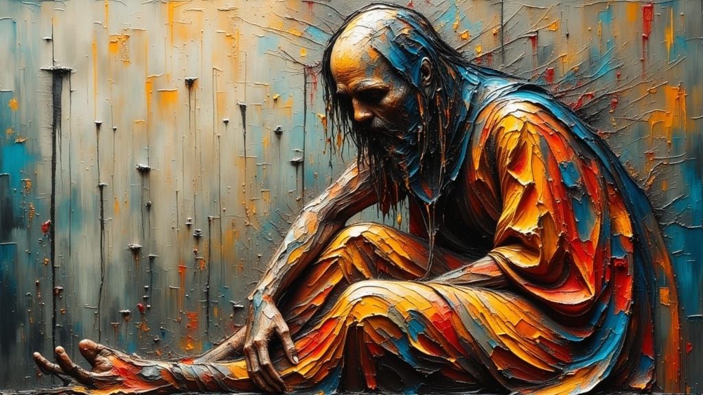 Emotional Impasto Portrait in Expressive Style