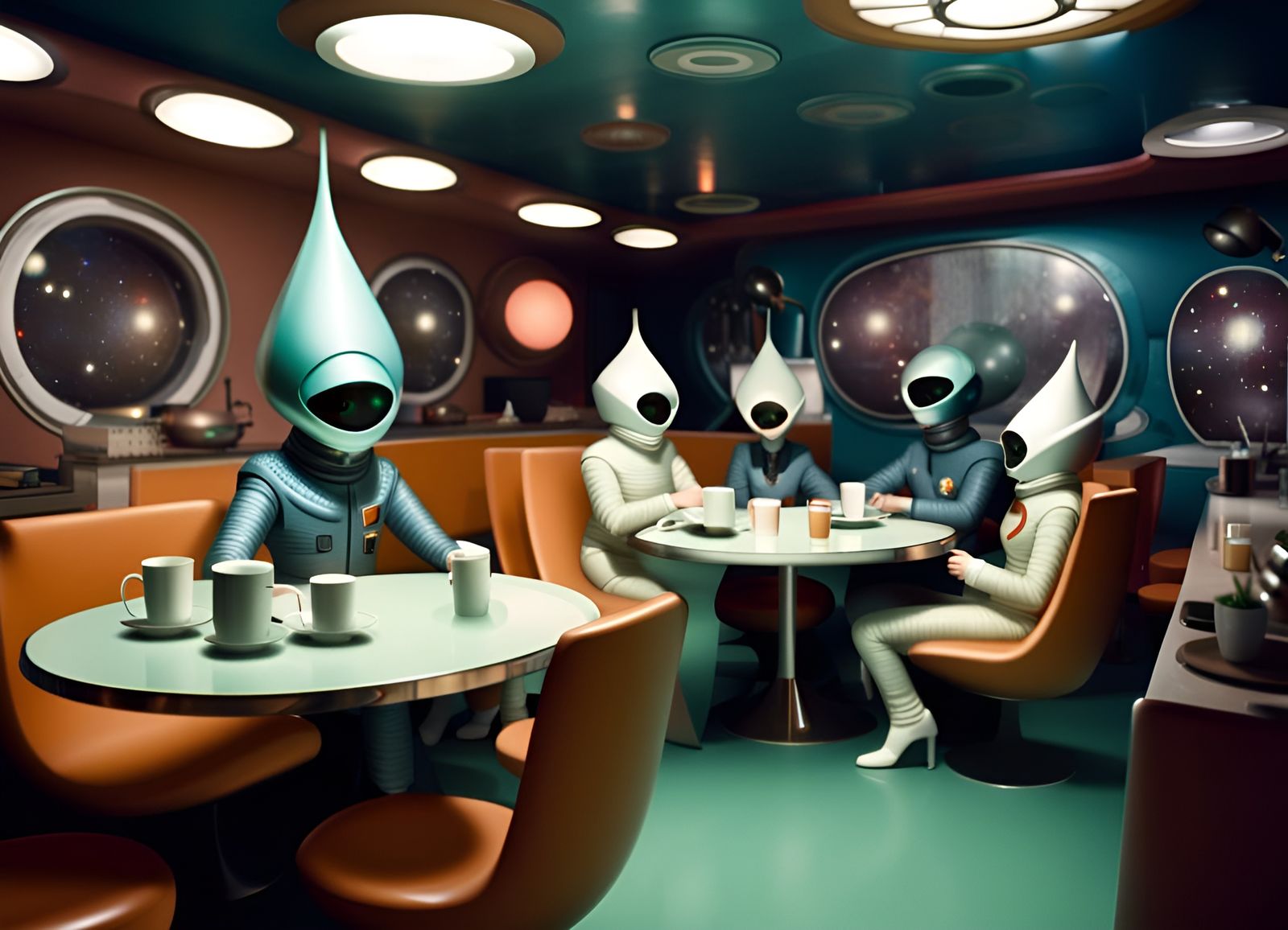 Space Beatniks at Retrofuturistic Alien Coffee House