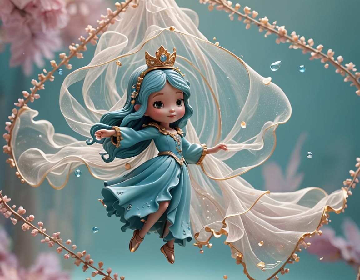 Cute Dancing Figurine in Pastel Fairy Tale Style