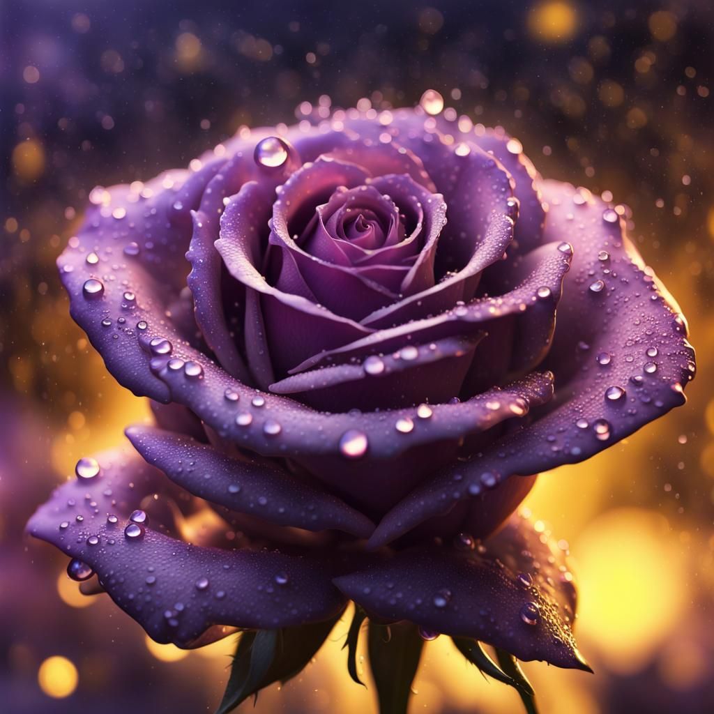 Violet Rose Macro with Aurora Borealis in 8K
