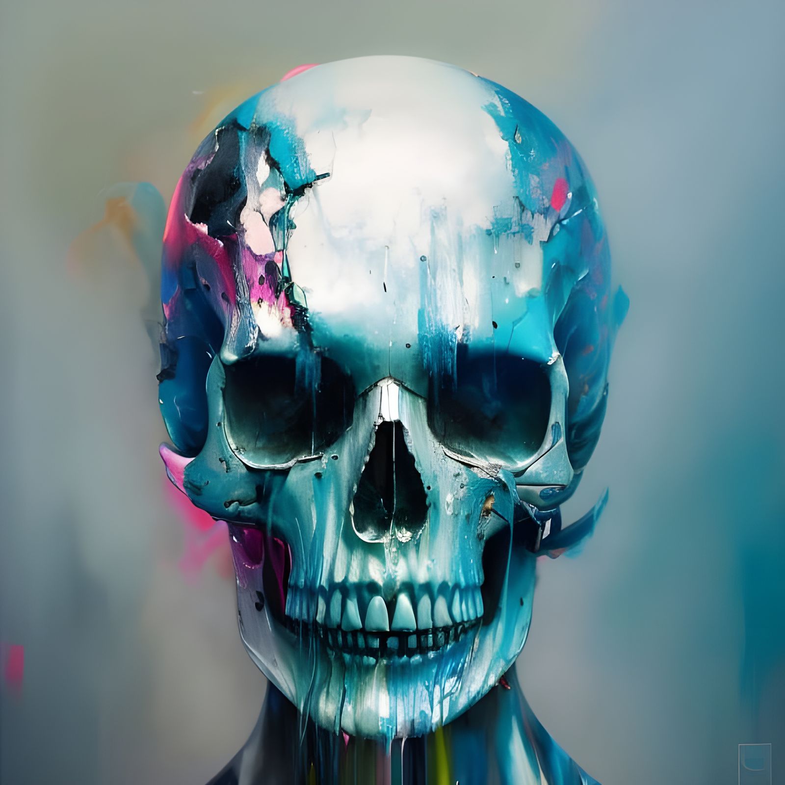 Detailed Photorealistic Ice Skull Portrait in 3D