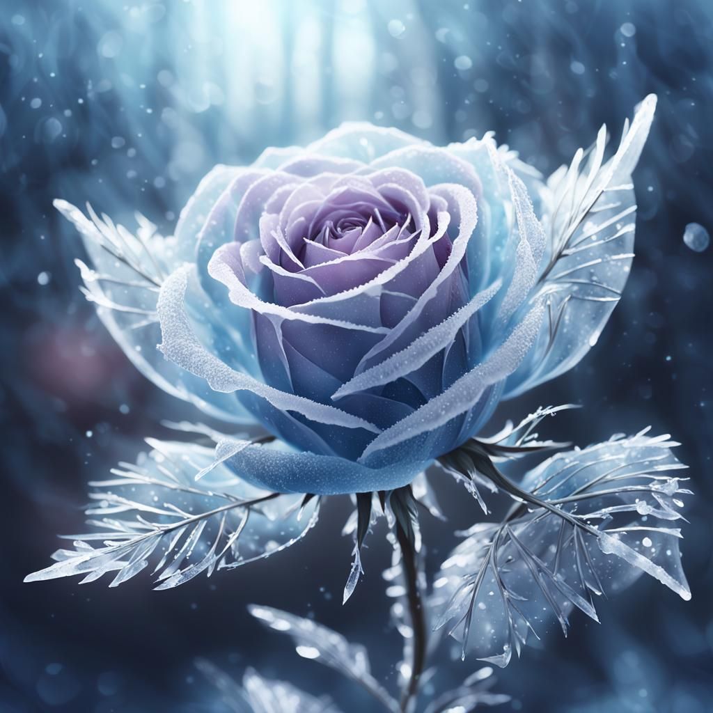 Icy Rose in Vibrant 3D Anime Style