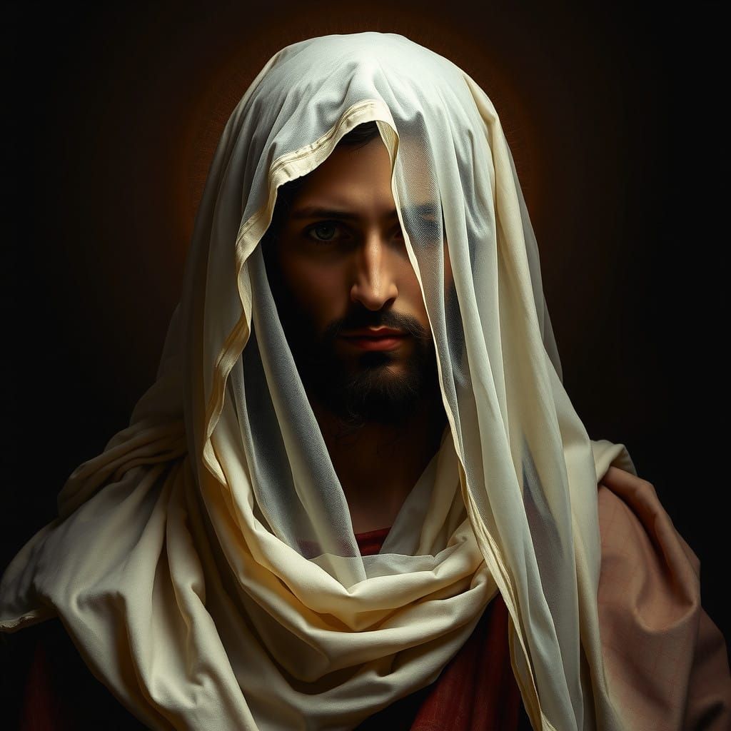 Artistic impression showing the Veiled Christ