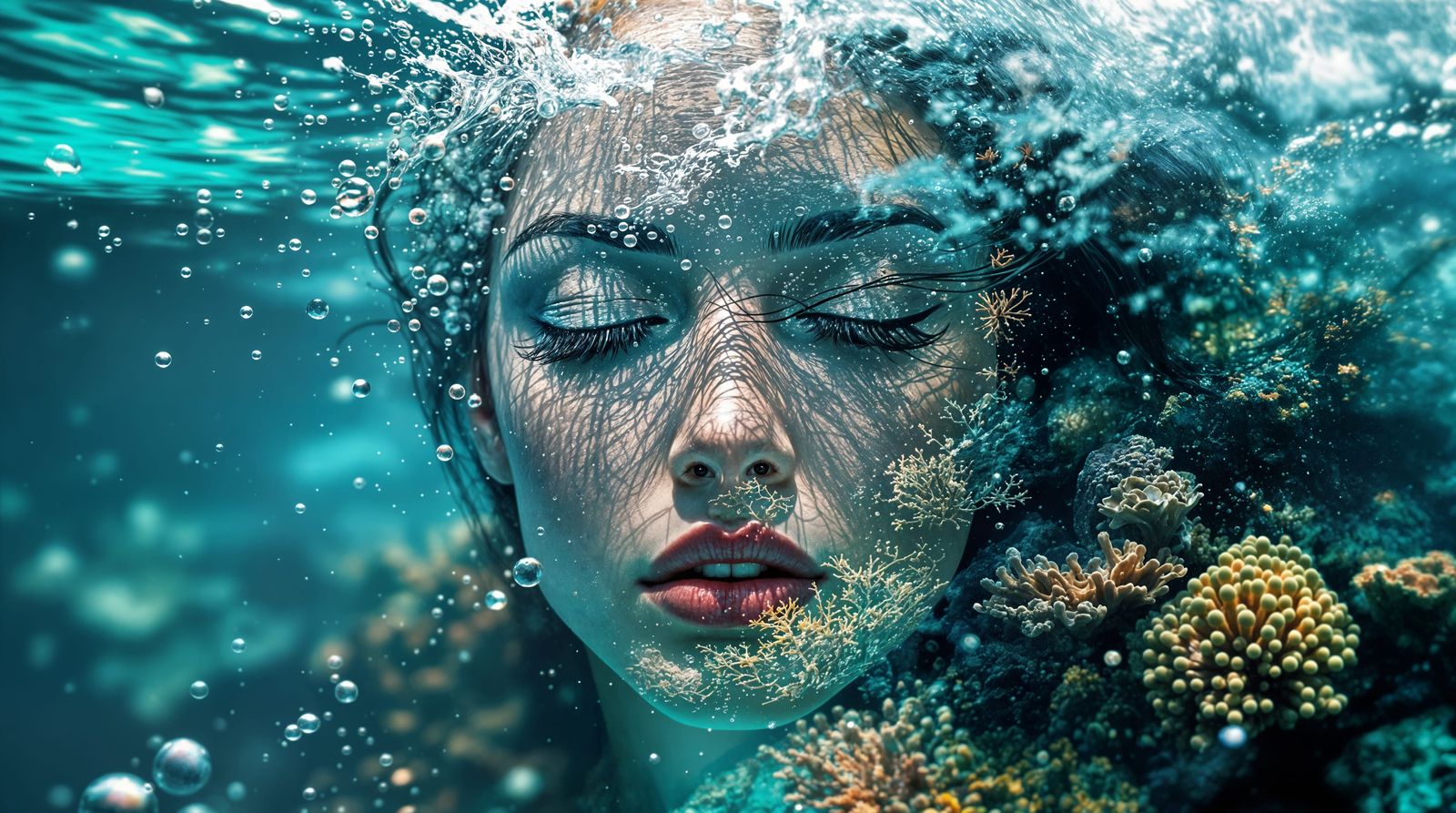 Surreal Underwater Portrait in Digital Painting