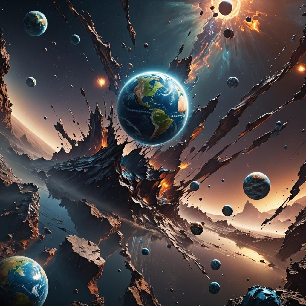 Earth Shattered in Space: A Solar System's End