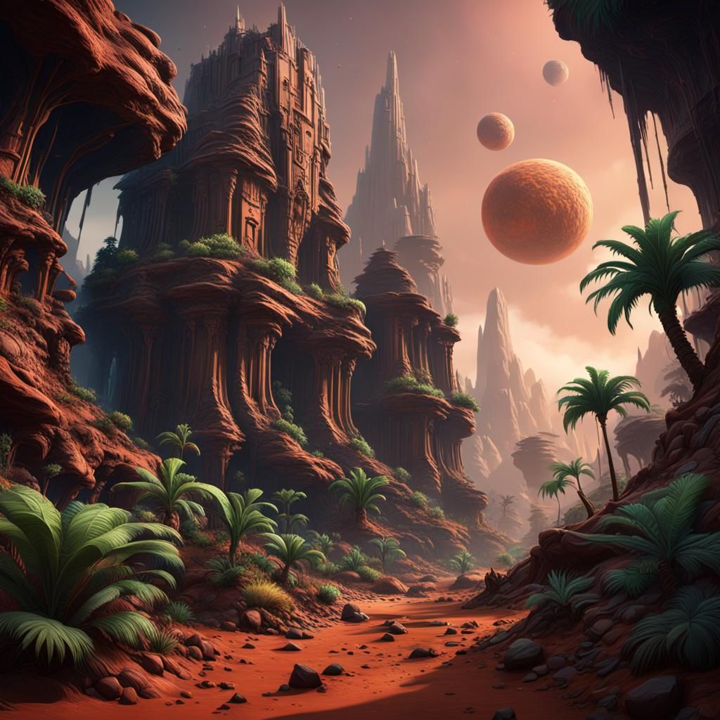 Martian Jungle Concept Art in Deep Color