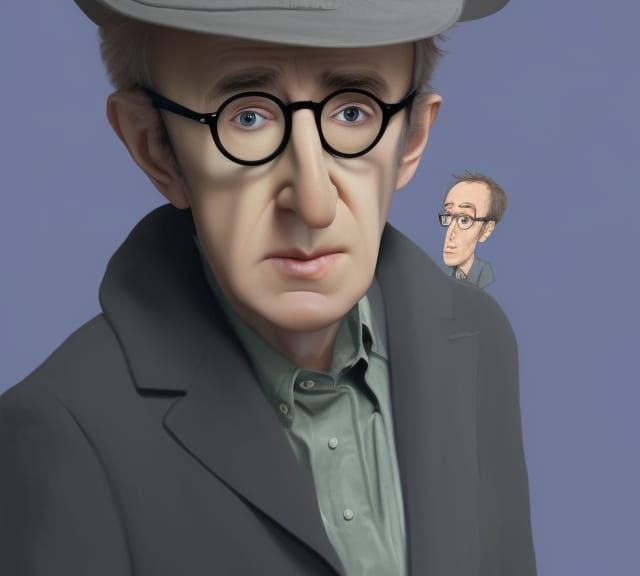Funny Cartoon Portrait of Woody Allen