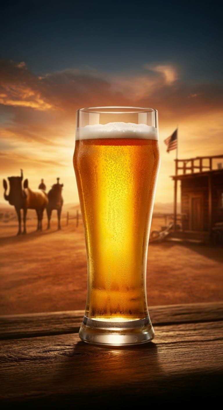 Frosty Beer in the Wild West: Matte Painting