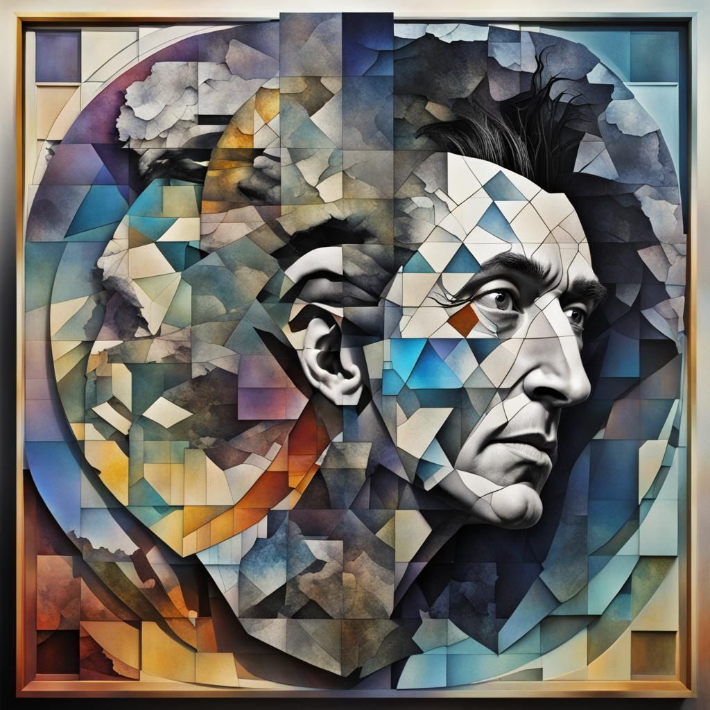 Surreal Landscape of Insanity in Patchwork Style