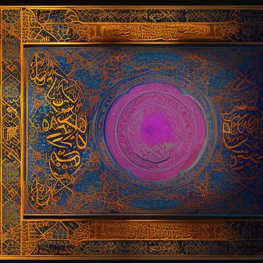 Detailed Islamic Calligraphy Concept Art