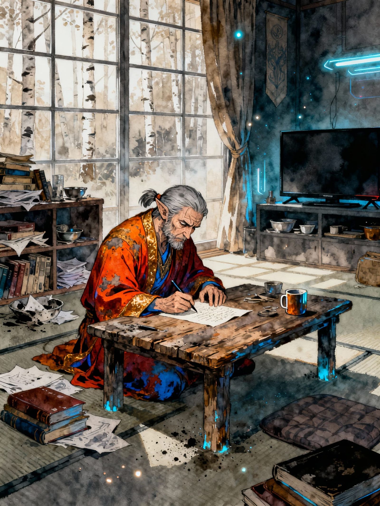 a room taken over by work