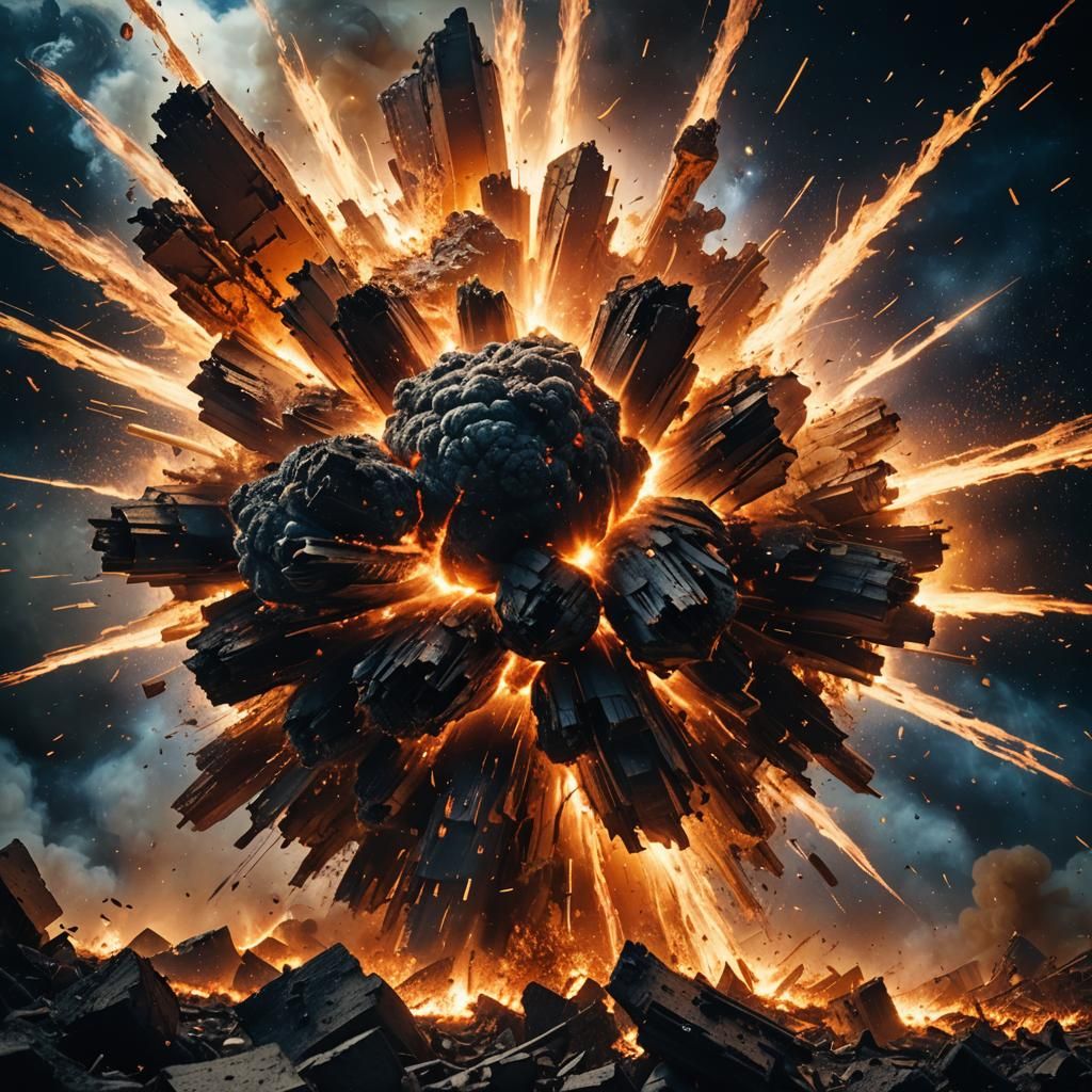 Earth Implosion in Space: Cinematic Film Still