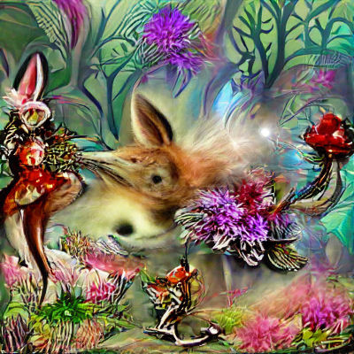 Rabbit and Fox Dance in Forest Clearing