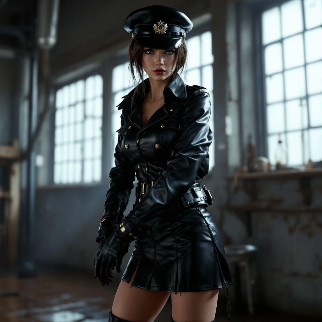 Wendy Padbury as Anime-Style Prison Warden in Leather