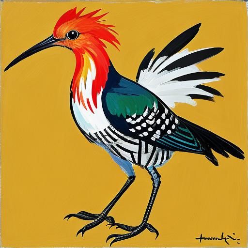 Hoopoe in Style of Toulouse-Lautrec