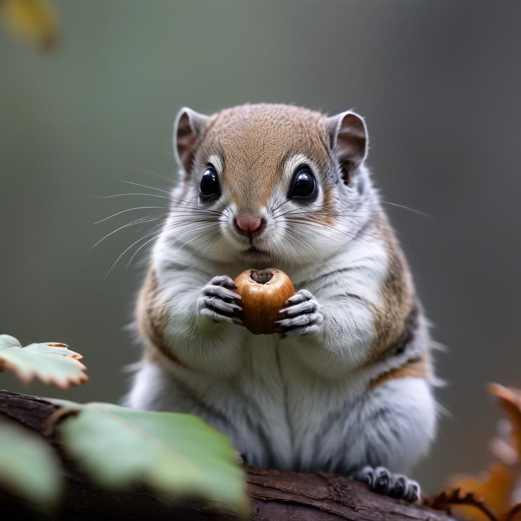 Japanese Dwarf Flying Squirrel with Acorn