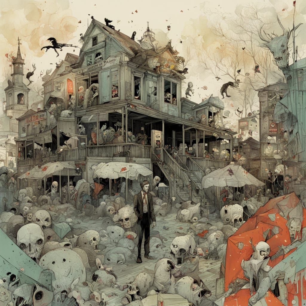 Zombie Prom Night Animals by Influential Artists