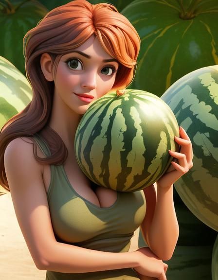 Woman with Watermelons: A Summery Still Life
