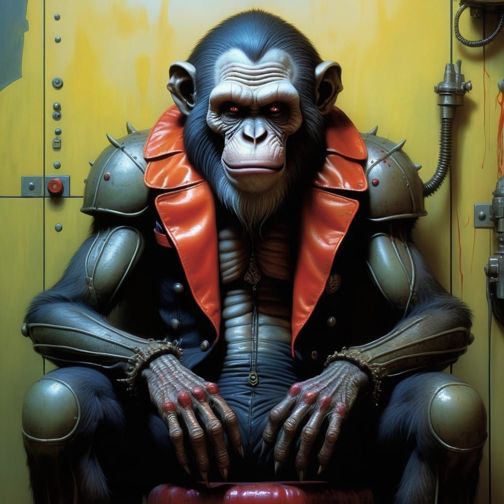 Grotesque Clown Entity Trapped in a Dismal Gas Chamber