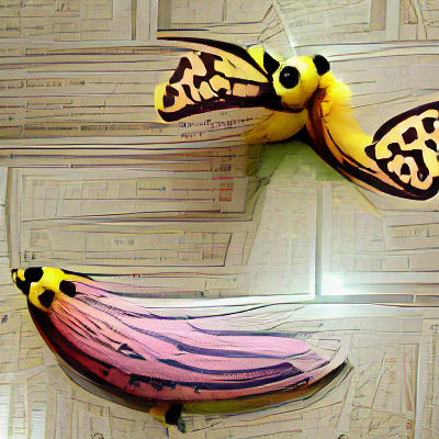 Surreal Butterfly Banana Hybrid Image