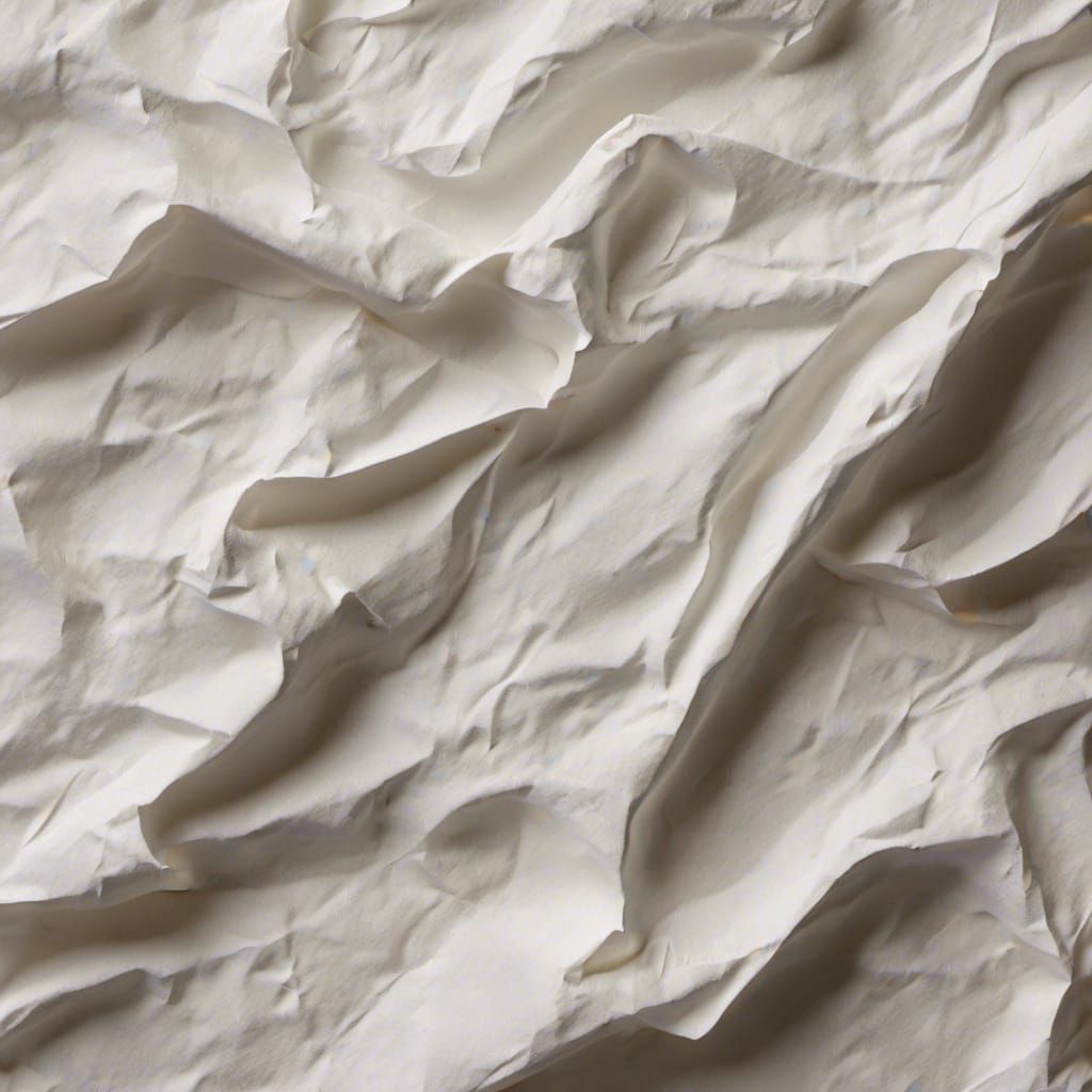 Macro Photograph of Crumpled White Paper Texture