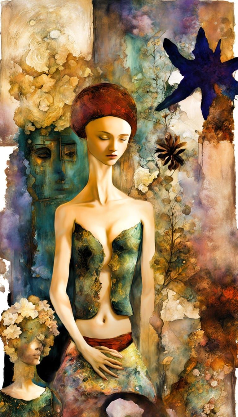 Dreamlike Woman in Enchanted Forest