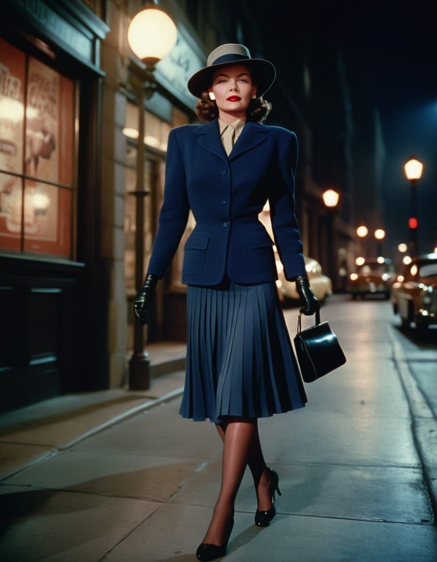 Vintage Hollywood Star Gene Tierney Walks Chicago Streets at...