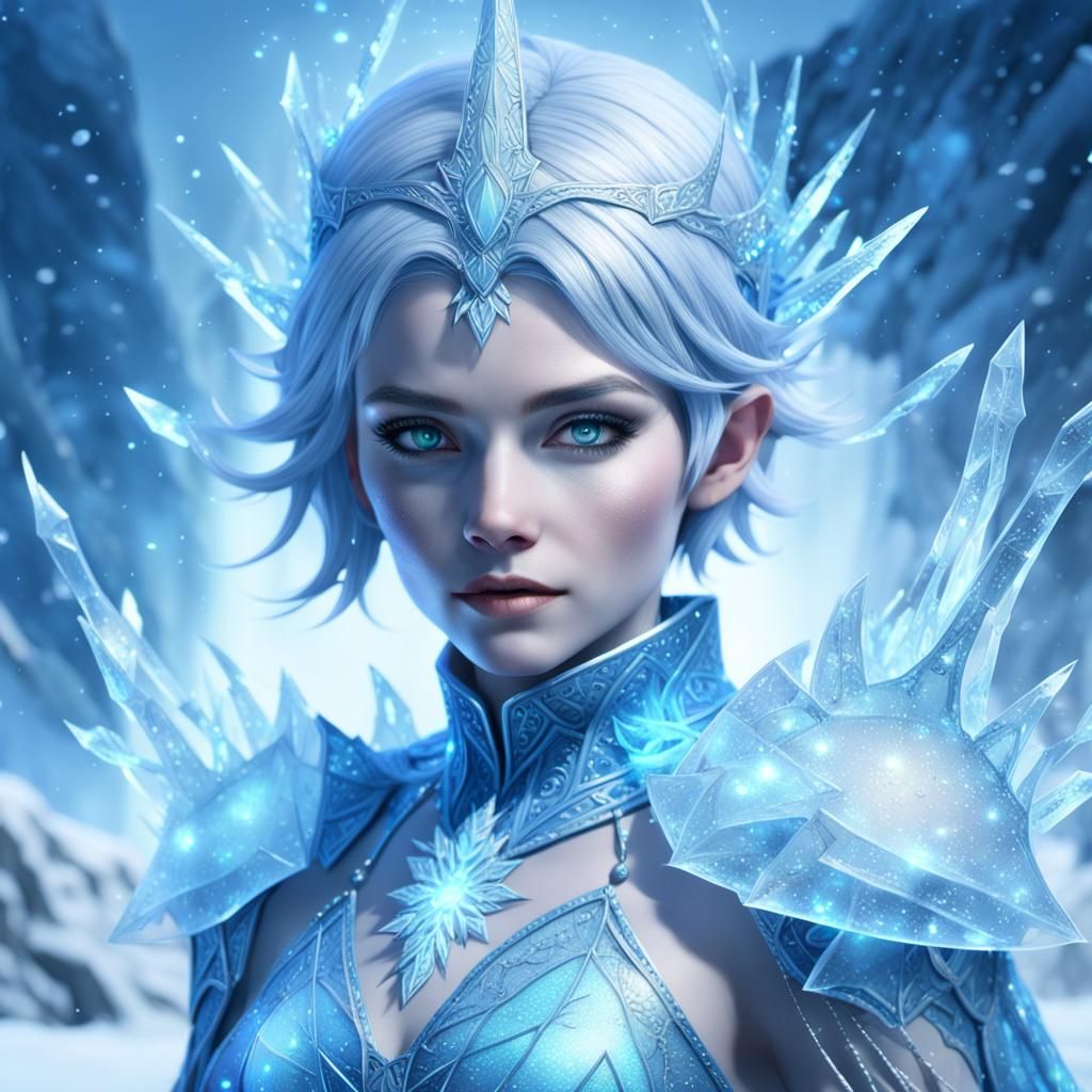 "4K quality, digital drawing mode, double exposure ice sorce...